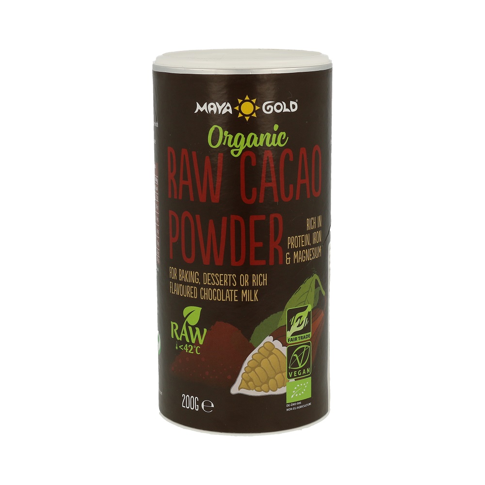 Pudra de cacao Bio raw fara gluten, 200 g, Maya Gold