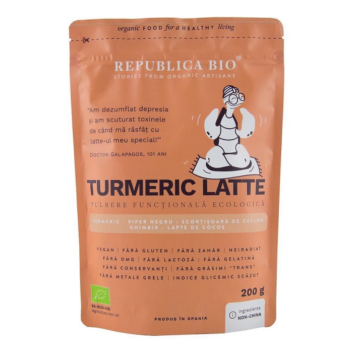 Pulbere ecologica Turmeric Latte, 200 g, Republica Bio