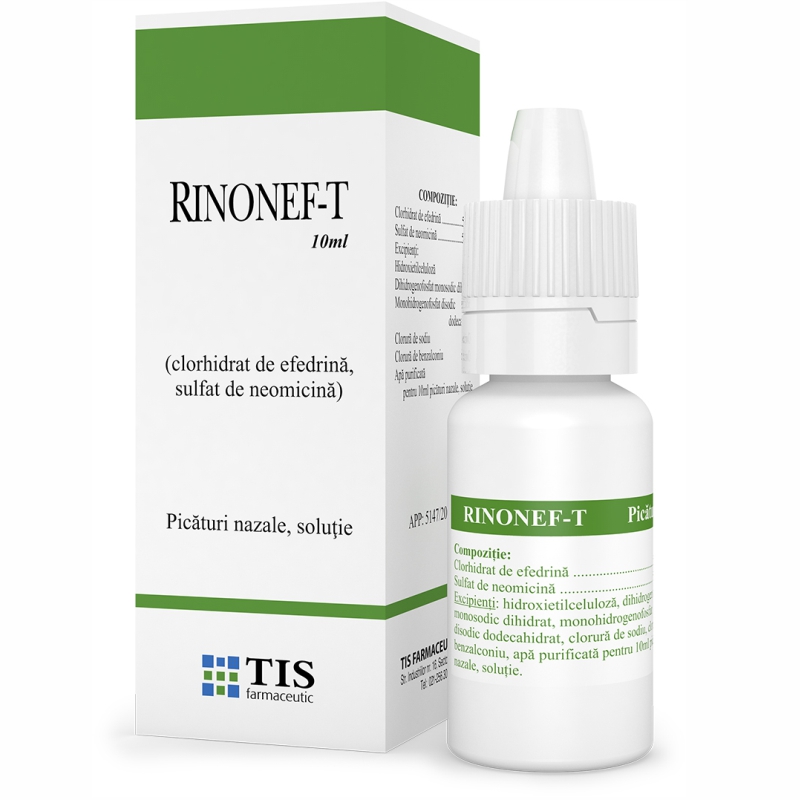 Rinonef-T picături nazale, 10 ml, Tis Farmaceutic