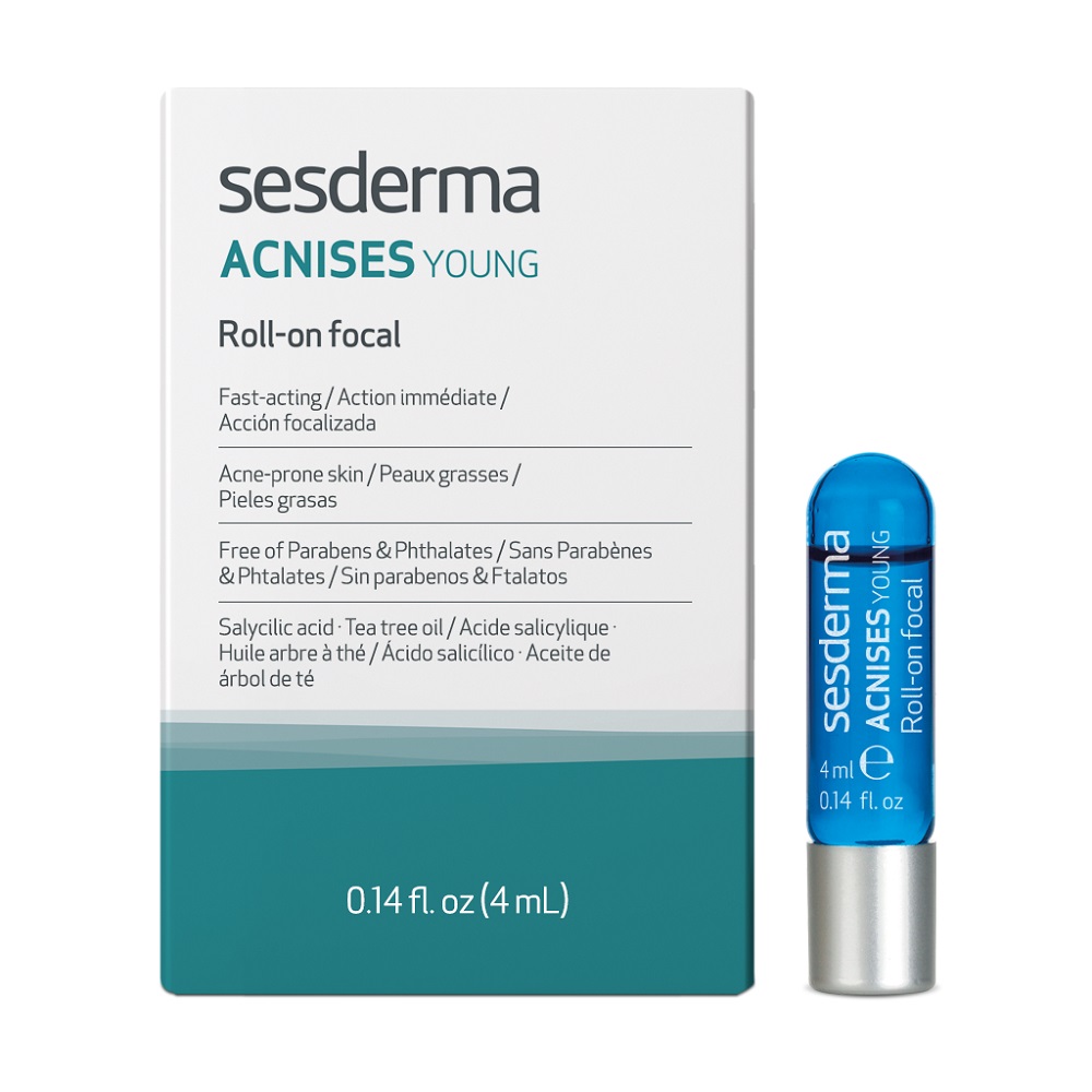 Roll-on focal pentru ten predispus la acnee Acnises Young, 4 ml, Sesderma