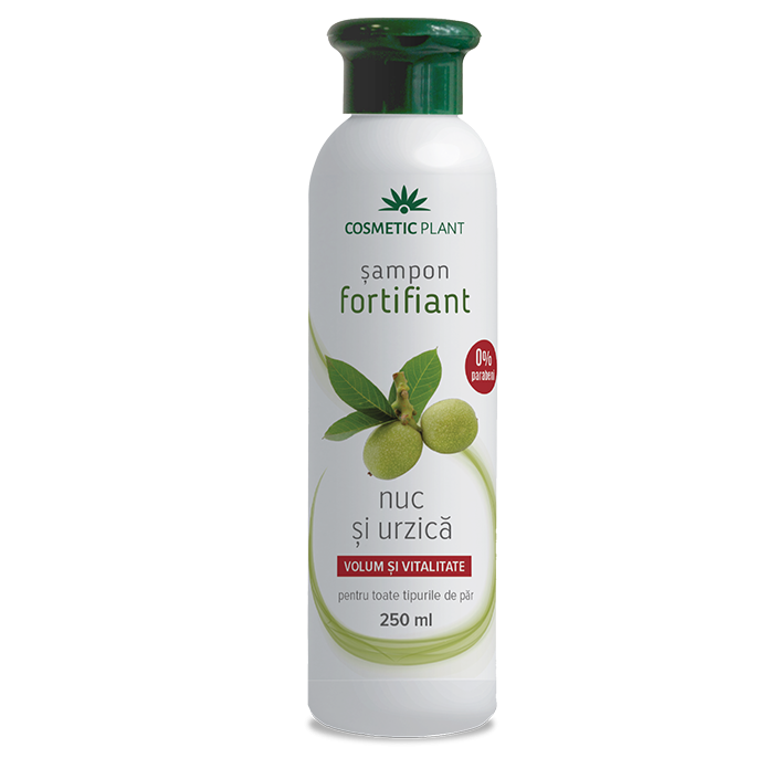 Șampon fortifiant cu extract de nuc și urzică Essential, 250 ml, Cosmetic Plant