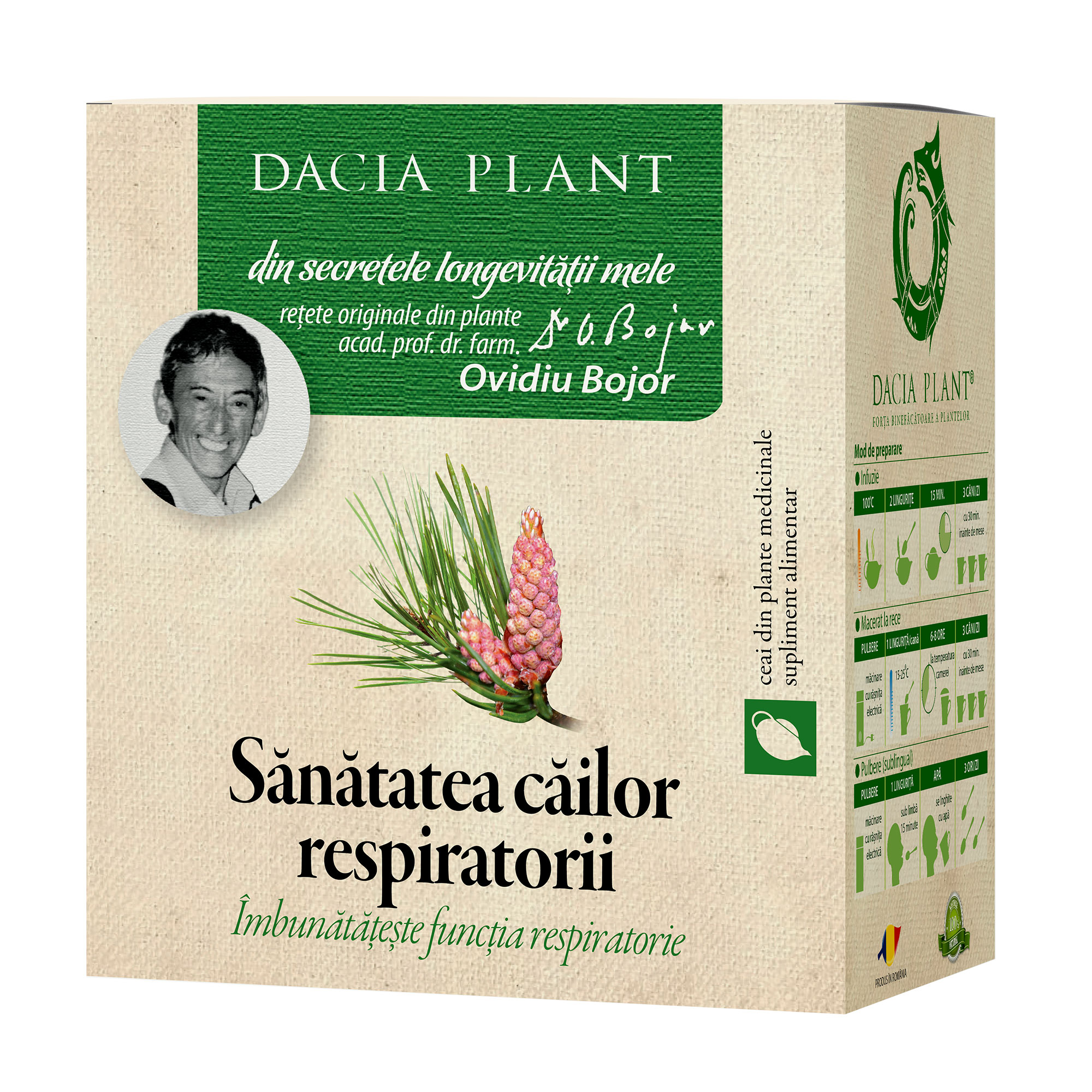 Ceai din plante medicinale Sanatatea cailor respiratorii, 50 g, Dacia Plant