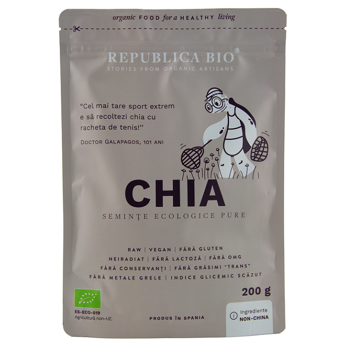 Seminte ecologice de Chia, 200 g, Republica Bio