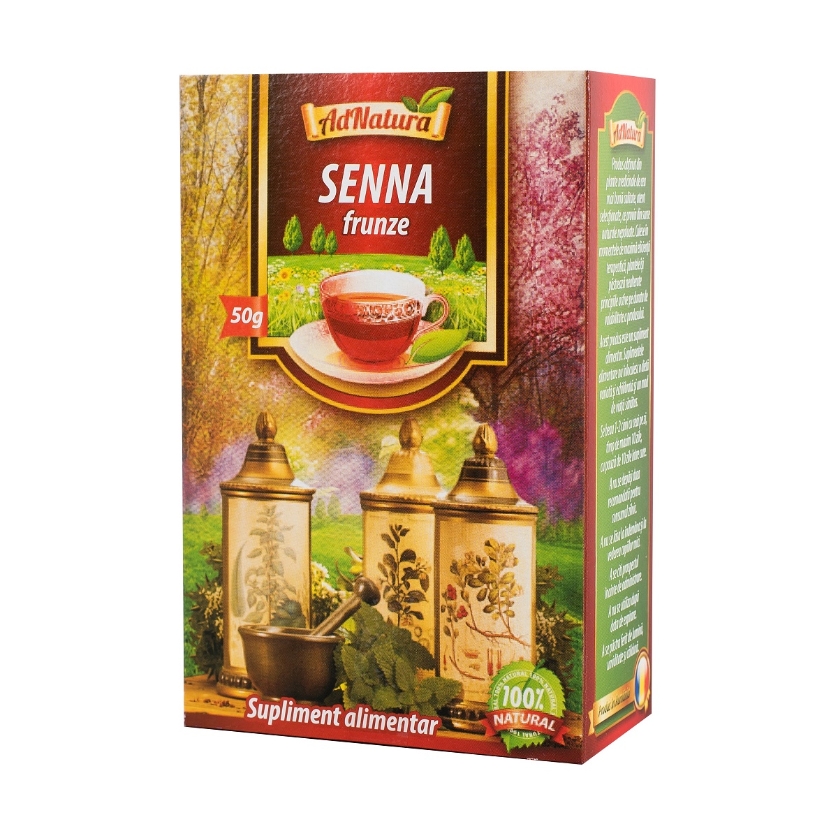 Ceai Senna frunze, 50 g, AdNatura