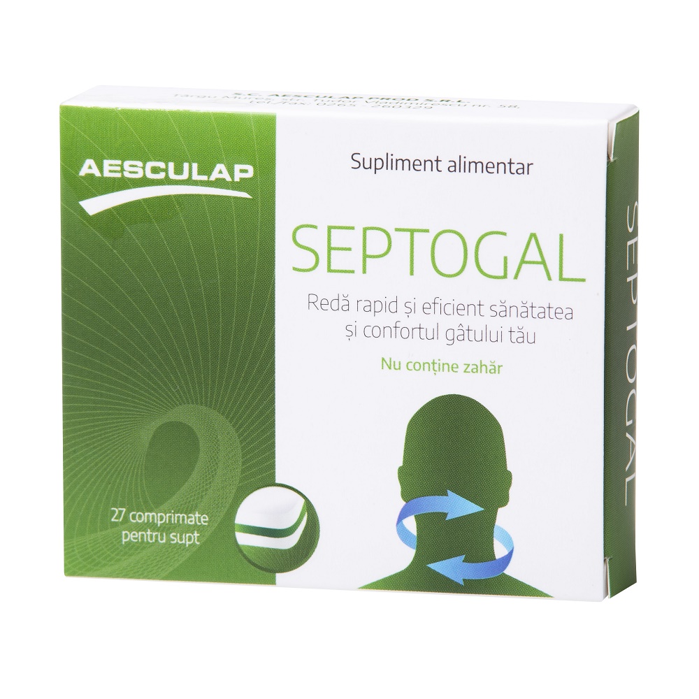 Septogal fara zahar, 27 comprimate, Aesculap