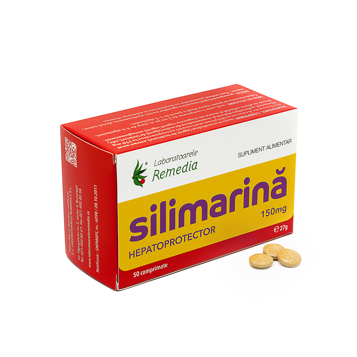 Silimarina 150mg Hepatoprotector, 50 comprimate, Remedia