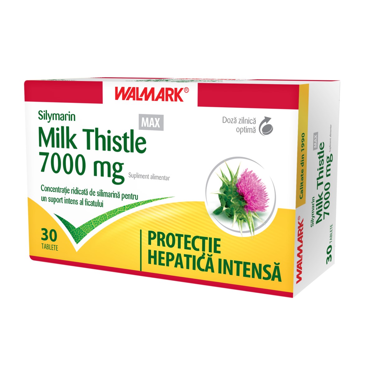 Silymarin Milk Thistle MAX 7000mg, 30 comprimate filmate, Walmark