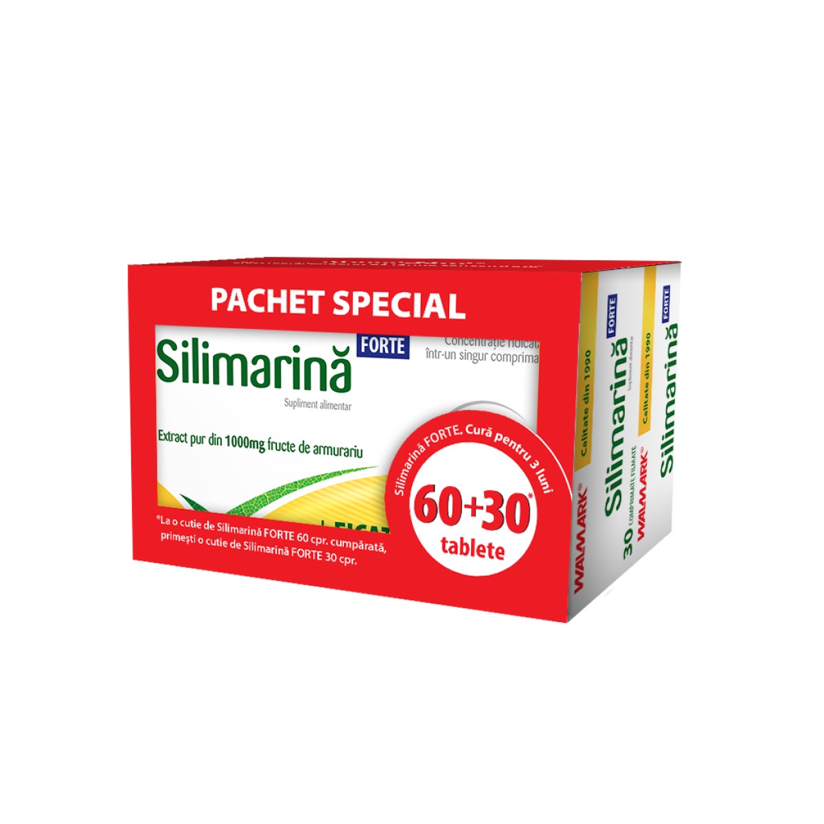 Pachet Silimarina Forte, 60 + 30 comprimate, Walmark