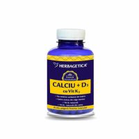 Calciu + D3 + Vitamina K2, 120 capsule, Herbagetica