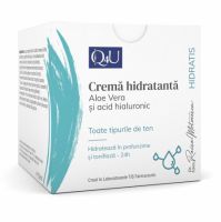 Crema hidratanta cu aloe vera si acid hialuronic Hidratis Q4U, 50 ml, Tis Farmaceutic
