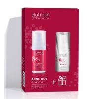 Pachet Acne Out Crema activa pentru ten acneic, 30 ml + Spuma de curatare pentru ten acneic, 20 ml, Biotrade