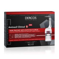 Tratament impotriva caderii parului pentru barbati Dercos Aminexil Clinical 5, 21 fiole x 6 ml, Vichy