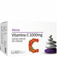 Vitamina C 1000 mg extract natural din macese, 60 plicuri, Alevia
