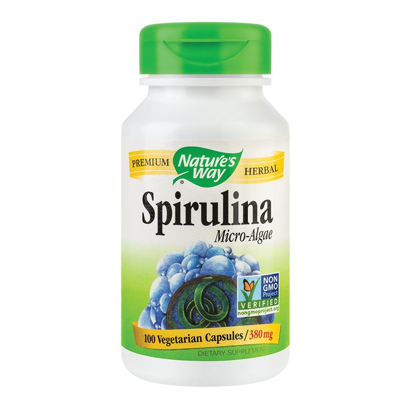 Spirulina Micro Algae 380 mg Natures Way, 100 capsule, Secom