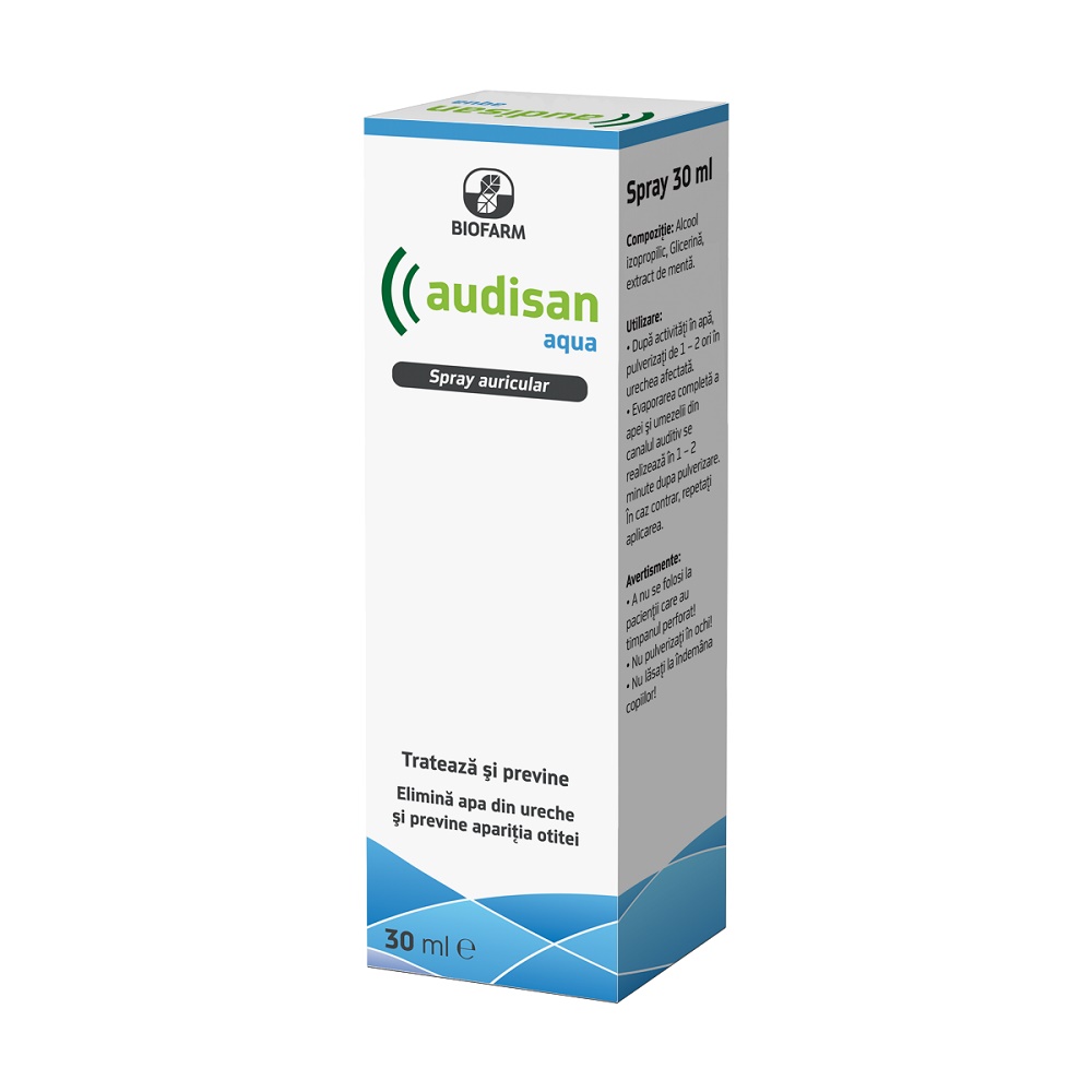 Spray auricular Audisan Aqua, 30 ml, Biofarm