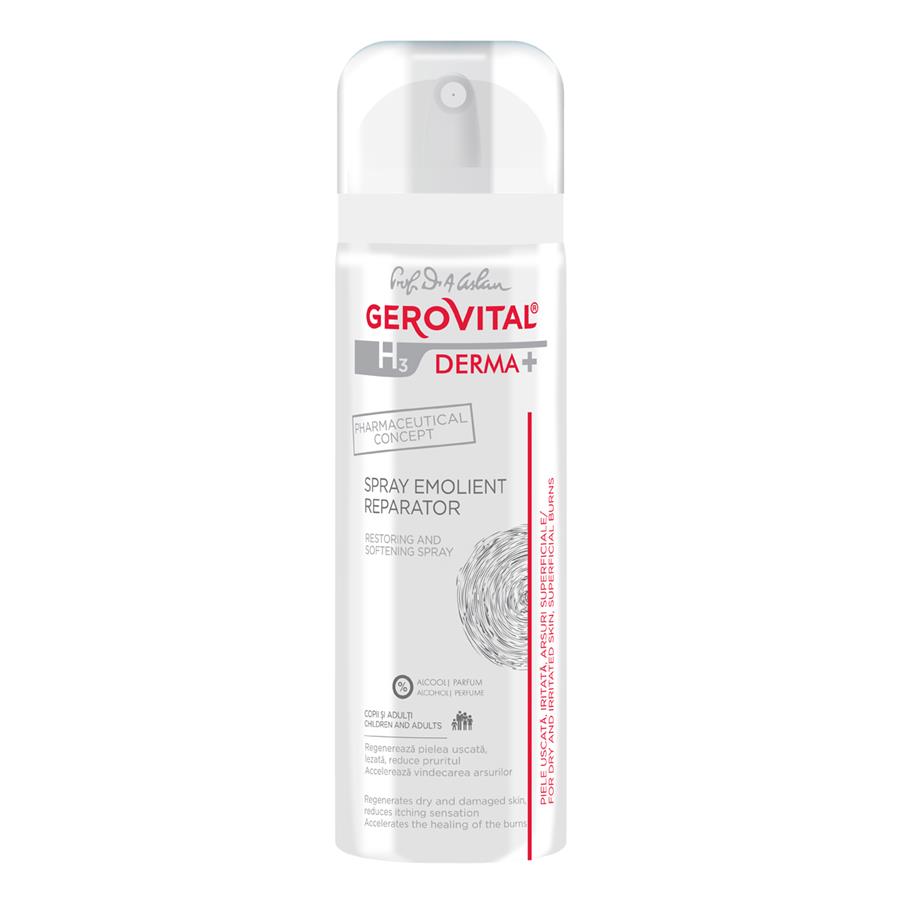 Spray emolient reparator H3 Derma+, 150 ml, Gerovital