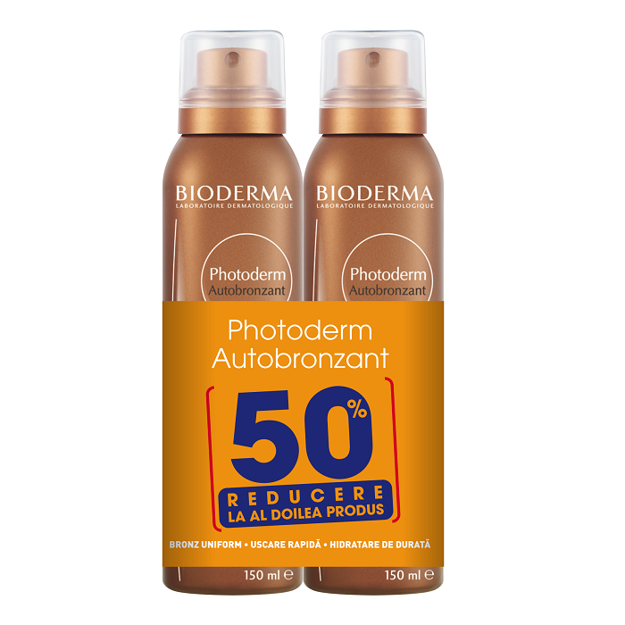 Spray hidratant autobronzant Photoderm, 150 + 150 ml, Bioderma