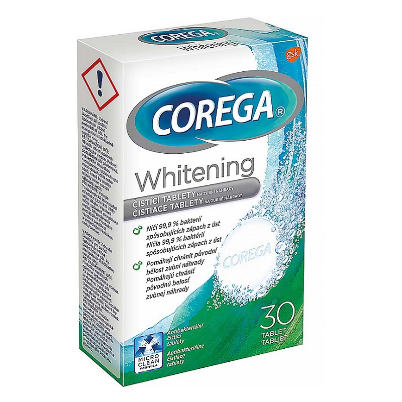 Tablete Whitening Corega, 30 tablete, Gsk
