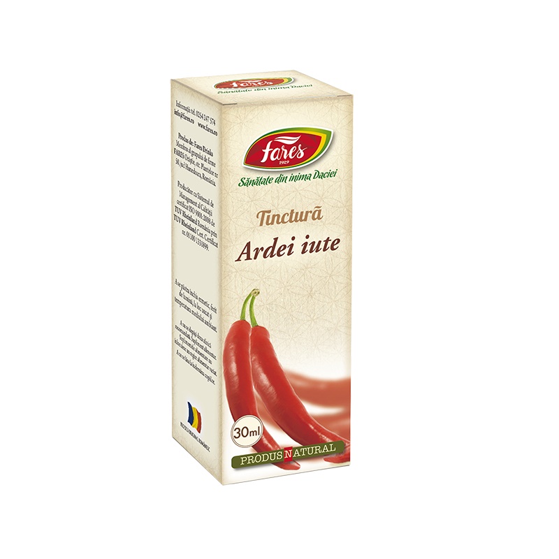 Tinctură de Ardei iute, 50 ml, Dacia Plant : Farmacia Tei online