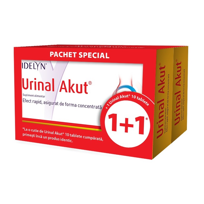 Pachet Urinal Akut Idelyn 10 + 10 tablete,  (1+1) , Walmark