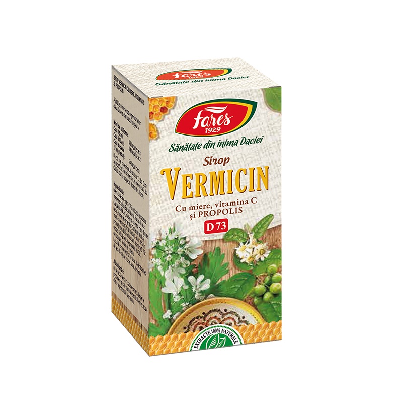 Sirop Vermicin cu miere și propolis, D73, 100 ml, Fares