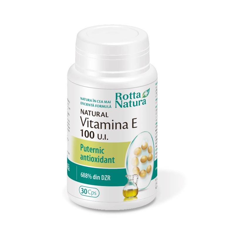 Vitamina E naturala 100 U.I., 30 capsule, Rotta Natura