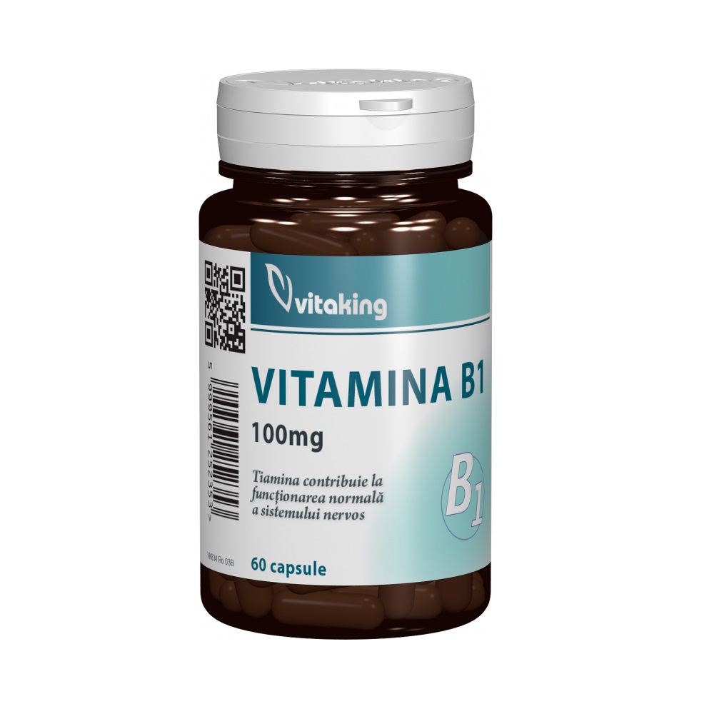 Vitamina B1, 100 mg, 60 capsule, Vitaking