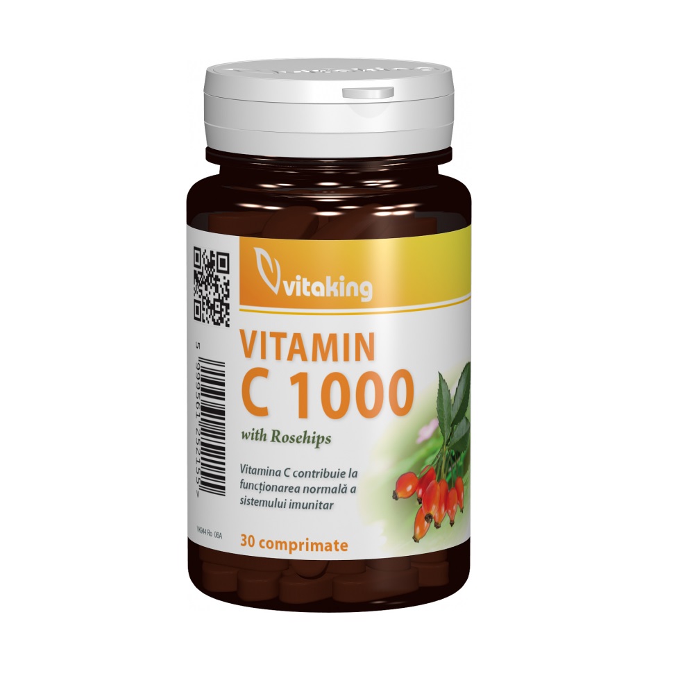 Vitamina C 1000 cu macese, 30 comprimate, VitaKing