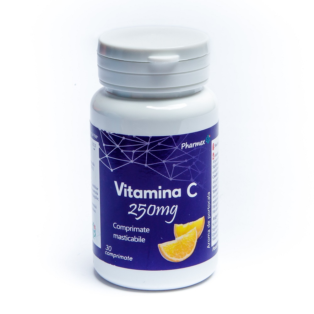 Vitamina C 250mg plus Echinaceea,  30 comprimate, Pharmex