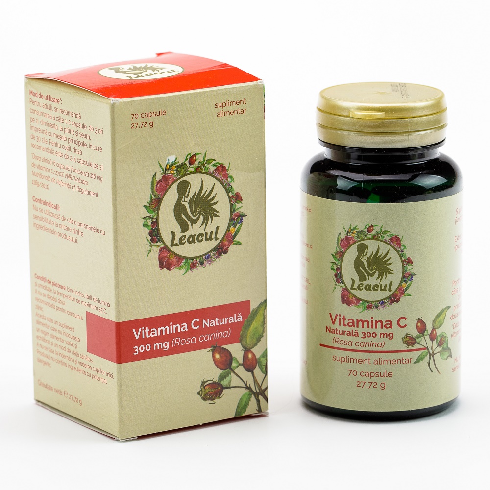 Vitamina C Naturala 300 mg Leacul, 70 capsule, Solaris