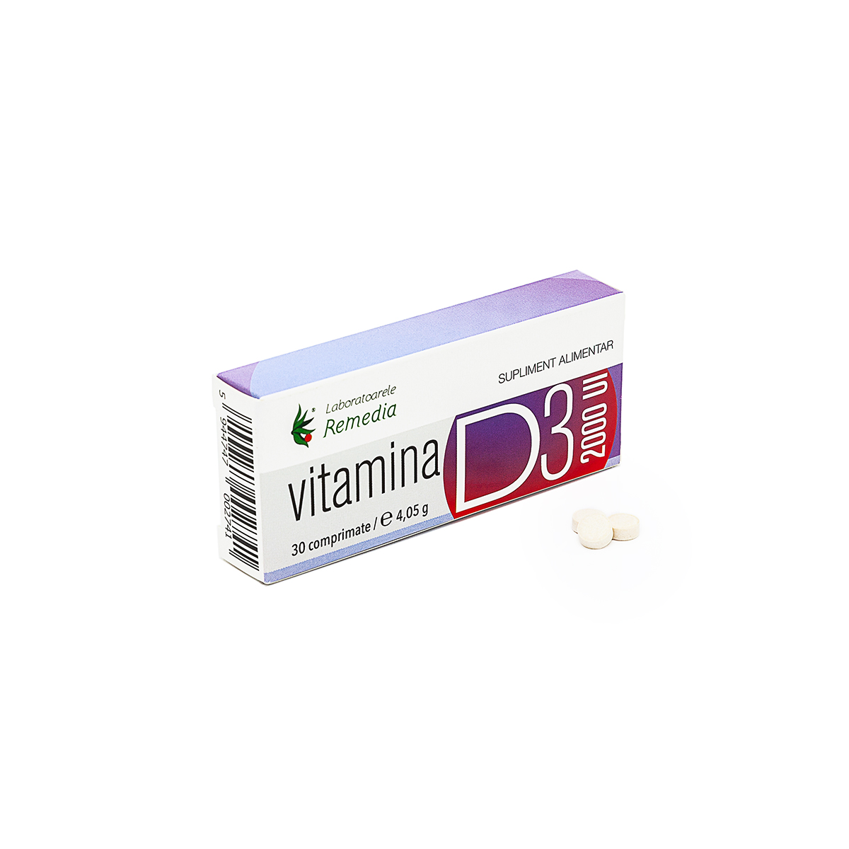 Vitamina D3 2000UI, 30 comprimate, Remedia