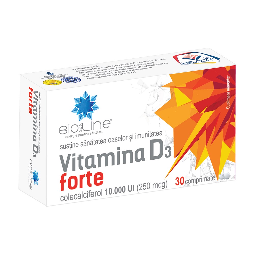 Vitamina D3 Forte, 30 comprimate, Helcor