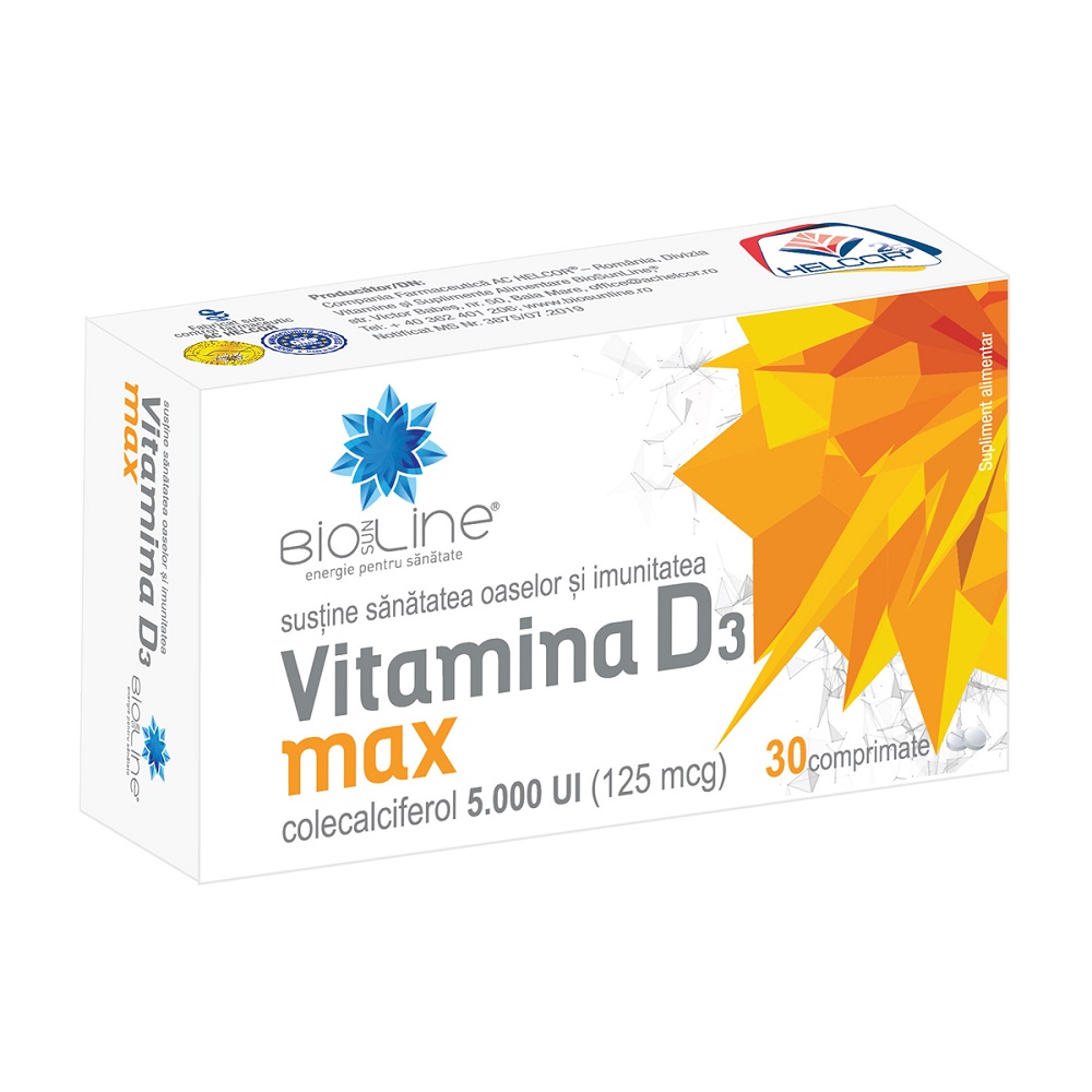 Vitamina D3 Max, 30 comprimate, Helcor