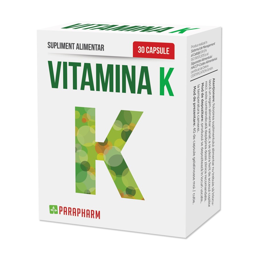 Vitamina K, 30 capsule, Parapharm
