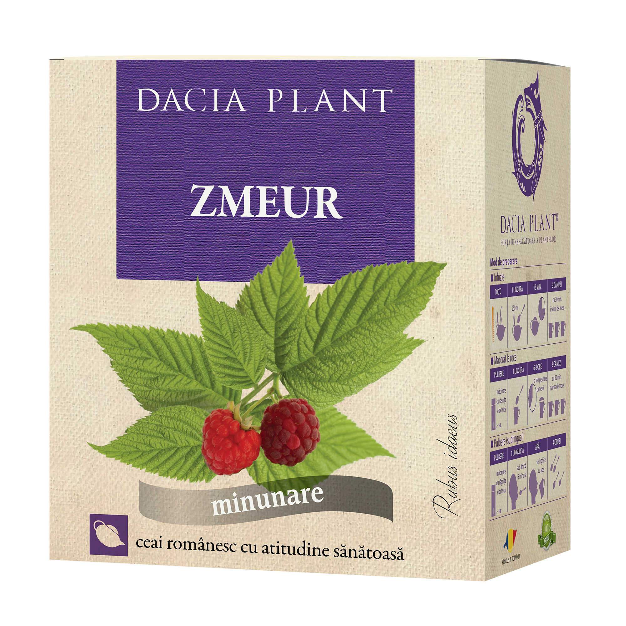 Ceai de zmeur, 50 g, Dacia Plant